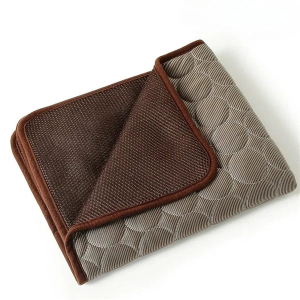 Planet Gates coffee / XL 100x70cm Dog Mat Cooling Summer Pad For Dogs Cat Blanket Sofa Breathable Pet Bed Washable For Small Medium Large Dogs