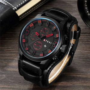 Planet Gates Coffee YIKAZE Retro Men's Watches Classic Luxury Business Quartz Watch Fashion Big Dial Leather Strap Date Military Wristwatch for Men