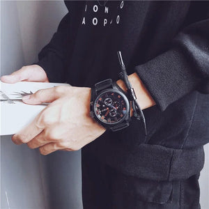 Planet Gates Coffee YIKAZE Retro Men's Watches Classic Luxury Business Quartz Watch Fashion Big Dial Leather Strap Date Military Wristwatch for Men