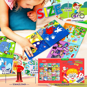 Planet Gates Cognitive Game Kawaii Sticker Book Educational DIY Hand-on Puzzle Cartoon Animals Life Skill Learning Toddler Toys For Kids