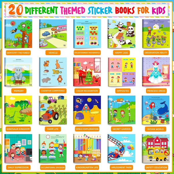 Planet Gates Cognitive Game Kawaii Sticker Book Educational DIY Hand-on Puzzle Cartoon Animals Life Skill Learning Toddler Toys For Kids