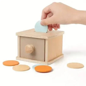 Planet Gates Coin Box Montessori Early Education Children 0-3 Intelligence Development Wooden Round Ball Educational Baby Target Box Teaching Aids Toy