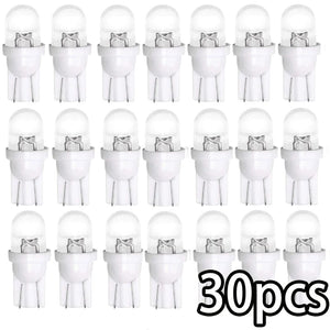 Planet Gates Cold White 30pcs Car T10 Led Bulbs LED Light Cold White Silica Auto Interior Dome Reading Wedge Side Door Trunk Lamp License Plate Lamp 12V