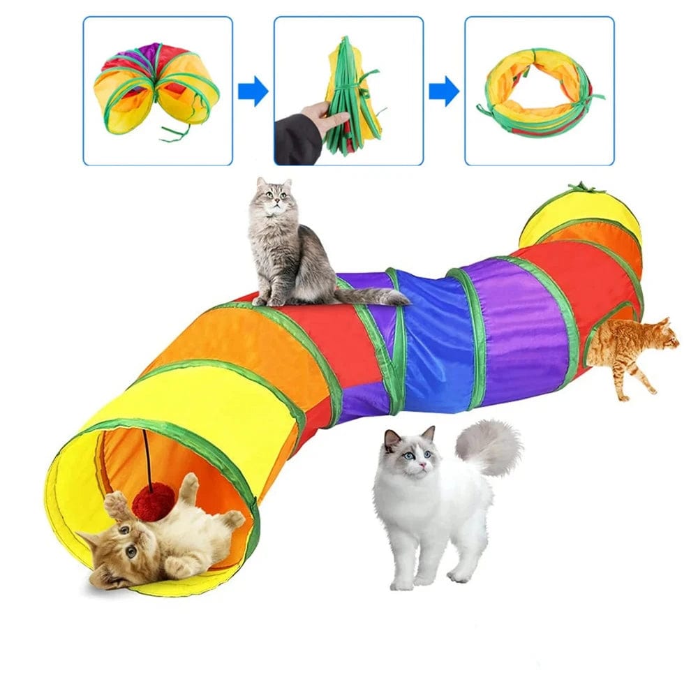 Planet Gates Collapsible Cat Playing Tunnel Pets Toys Connectable Cat Tunnel Cat Tube Toys Foldable Drill Hole Kitten Colorful Pet Toys