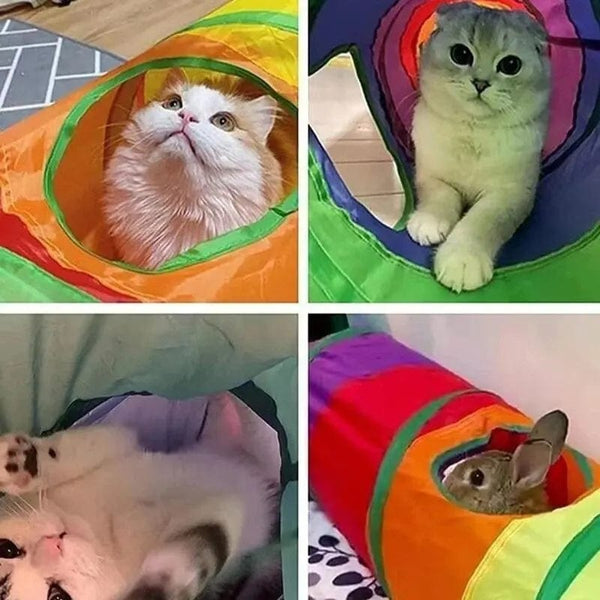 Planet Gates Collapsible Cat Playing Tunnel Pets Toys Connectable Cat Tunnel Cat Tube Toys Foldable Drill Hole Kitten Colorful Pet Toys