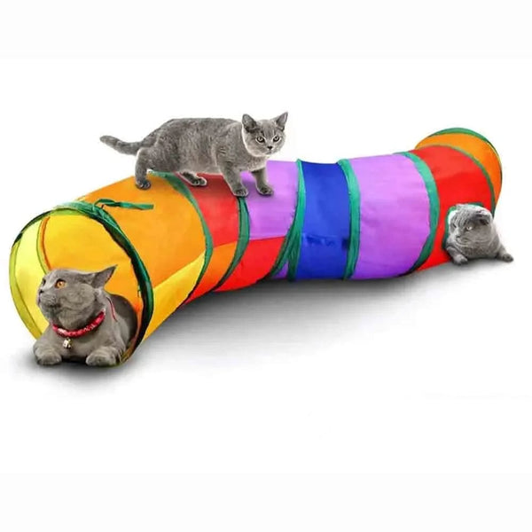 Planet Gates Collapsible Cat Playing Tunnel Pets Toys Connectable Cat Tunnel Cat Tube Toys Foldable Drill Hole Kitten Colorful Pet Toys