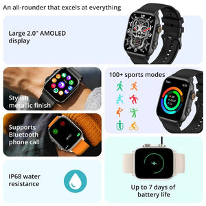 Planet Gates COLMI C81 2.0 Inch AMOLED Smartwatch Support AOD 100 Sports Modes IP68 Waterproof Smart Watch Men Women PK Ultra Series 8