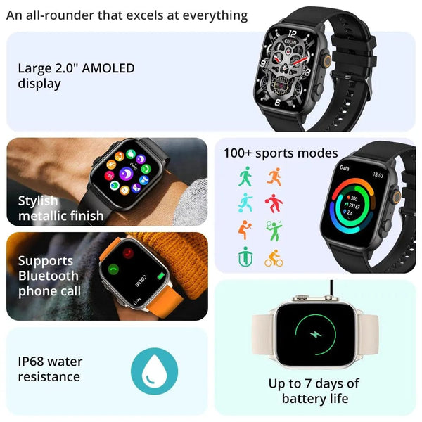 Planet Gates COLMI C81 2.0 Inch AMOLED Smartwatch Support AOD 100 Sports Modes IP68 Waterproof Smart Watch Men Women PK Ultra Series 8