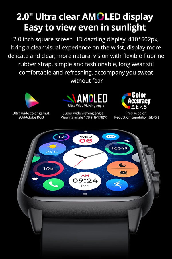 Planet Gates COLMI C81 2.0 Inch AMOLED Smartwatch Support AOD 100 Sports Modes IP68 Waterproof Smart Watch Men Women PK Ultra Series 8
