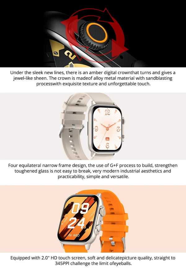 Planet Gates COLMI C81 2.0 Inch AMOLED Smartwatch Support AOD 100 Sports Modes IP68 Waterproof Smart Watch Men Women PK Ultra Series 8