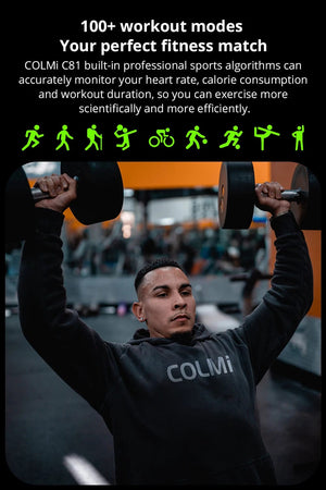 Planet Gates COLMI C81 2.0 Inch AMOLED Smartwatch Support AOD 100 Sports Modes IP68 Waterproof Smart Watch Men Women PK Ultra Series 8