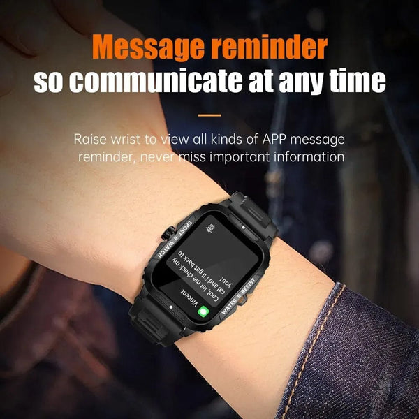 Planet Gates COLMI P76 1.96" Outdoor Military Smartwatch Men Bluetooth Call Smart Watch 3ATM IP68 Waterproof Rating Sports Fitness Watches