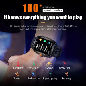 Planet Gates COLMI P76 1.96" Outdoor Military Smartwatch Men Bluetooth Call Smart Watch 3ATM IP68 Waterproof Rating Sports Fitness Watches