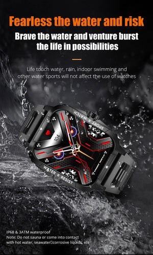 Planet Gates COLMI P76 1.96" Outdoor Military Smartwatch Men Bluetooth Call Smart Watch 3ATM IP68 Waterproof Rating Sports Fitness Watches