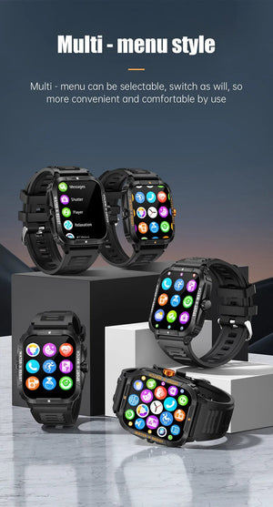 Planet Gates COLMI P76 1.96" Outdoor Military Smartwatch Men Bluetooth Call Smart Watch 3ATM IP68 Waterproof Rating Sports Fitness Watches