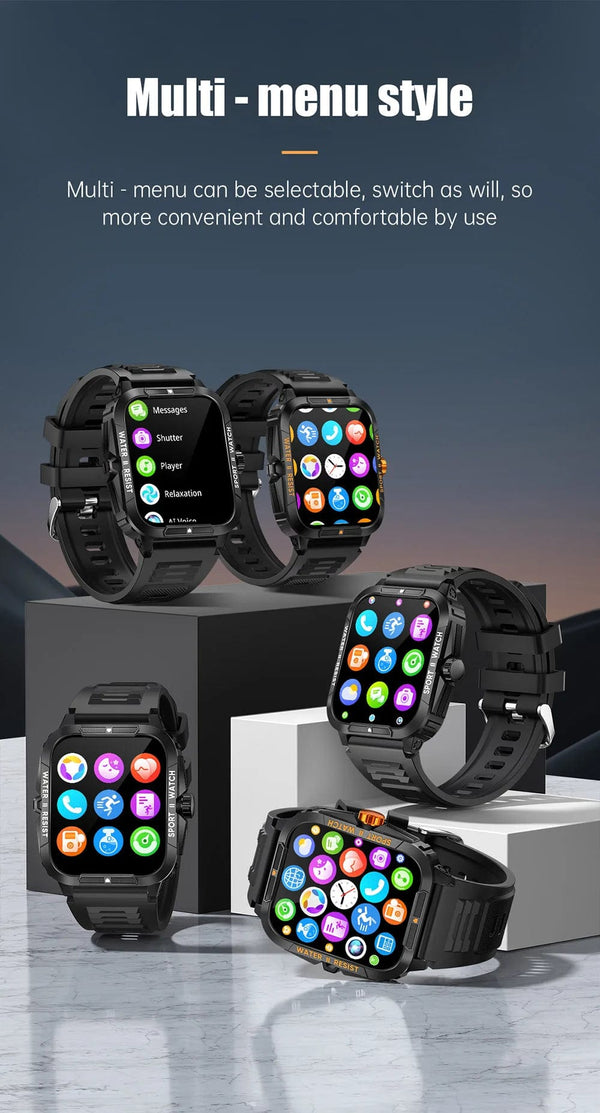Planet Gates COLMI P76 1.96" Outdoor Military Smartwatch Men Bluetooth Call Smart Watch 3ATM IP68 Waterproof Rating Sports Fitness Watches