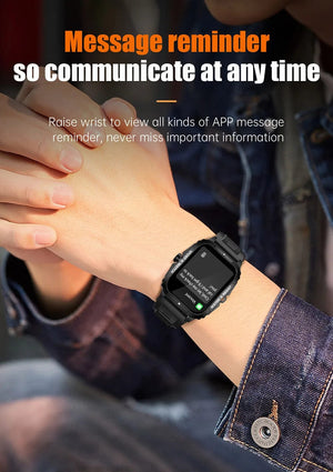 Planet Gates COLMI P76 1.96" Outdoor Military Smartwatch Men Bluetooth Call Smart Watch 3ATM IP68 Waterproof Rating Sports Fitness Watches