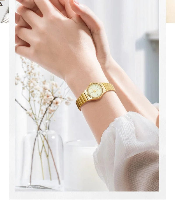 Planet Gates color 1 Brand New Wonen Watch Luxury Golden Quartz Stainless Steel Bracelet Waterproof Ladies Golden Wristwatch Girl Clock Relogio mujer