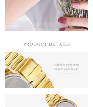 Planet Gates color 1 Brand New Wonen Watch Luxury Golden Quartz Stainless Steel Bracelet Waterproof Ladies Golden Wristwatch Girl Clock Relogio mujer