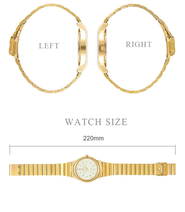 Planet Gates color 1 Brand New Wonen Watch Luxury Golden Quartz Stainless Steel Bracelet Waterproof Ladies Golden Wristwatch Girl Clock Relogio mujer