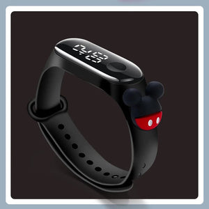Planet Gates Color black mqtou Fashion Mickey Children Watches For Girls Electronic Bracelet Sports Touch LED Spiderman Doll Kids Watch Women Waterproof Clock