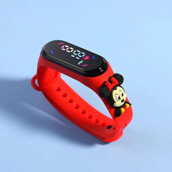 Planet Gates Color hong qmn Fashion Mickey Children Watches For Girls Electronic Bracelet Sports Touch LED Spiderman Doll Kids Watch Women Waterproof Clock