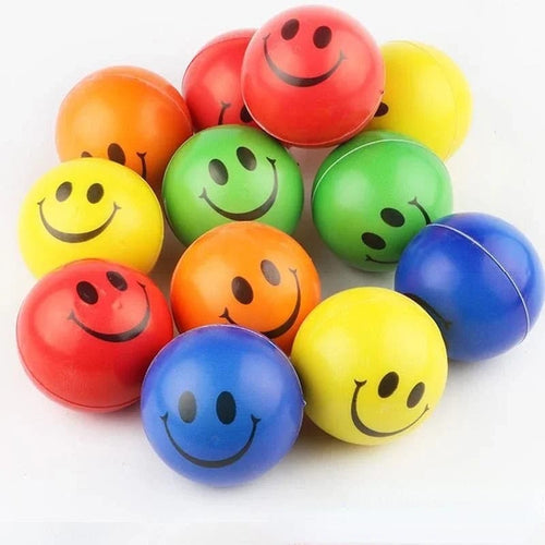Planet Gates Color Smile 6pcs 6Pcs/lot 6.3cm Smiling Foam Ball Squeeze Stress Ball Relief Toy Hand Wrist Exercise Face PU Toy Balls For Children