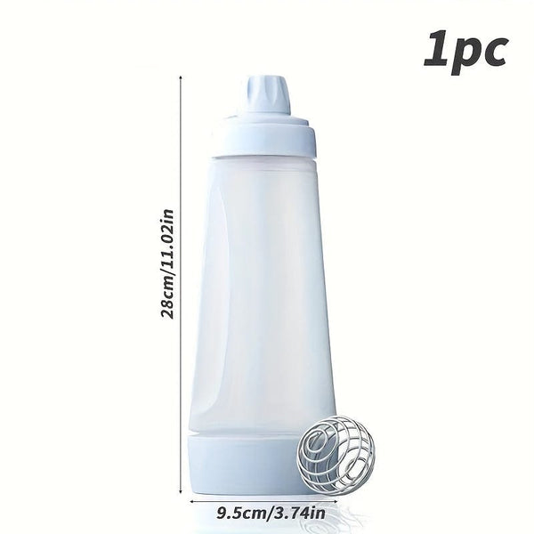 Planet Gates Color: White 1pc Pancake Batter Dispenser, 4.5 Cup Capacity, Scaled Hand Batter Mixing Bottle Batter, Dispenser, Baking Utensils, Making Cake, Cookie, Waffles, Crepes Tools, Kitchen Supplies