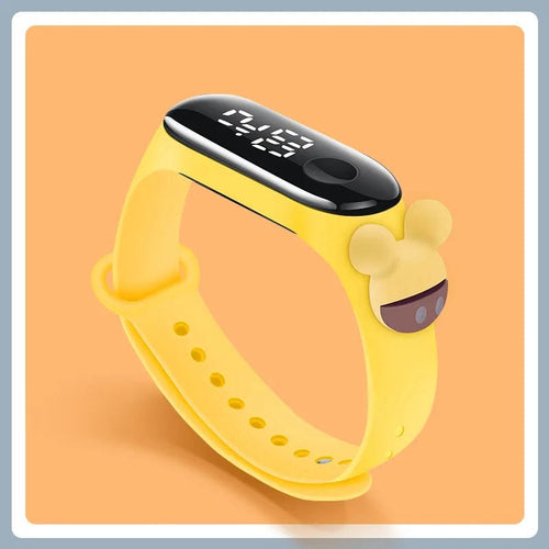 Planet Gates Color yellow mqtou Fashion Mickey Children Watches For Girls Electronic Bracelet Sports Touch LED Spiderman Doll Kids Watch Women Waterproof Clock