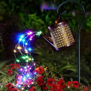 Planet Gates Colored Light 1pc Solar Watering Can Light, Garden Decorations, Outdoor Shower Lights, Large Retro Metal Lantern Hanging Star Flashing LED Fairy Art Decorative Light, Halloween Decorations Lights Outdoor, For Outside Walkway Garden Patio