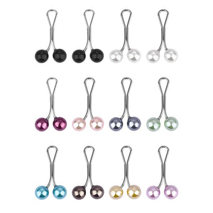 Planet Gates colorful 12PCS Lady Pearls Muslim Women Shawl Scarf Lady Scarves Hijab Clips Pearl Brooch Pins Pin Headscarf Pearl Clip Scarf Clips