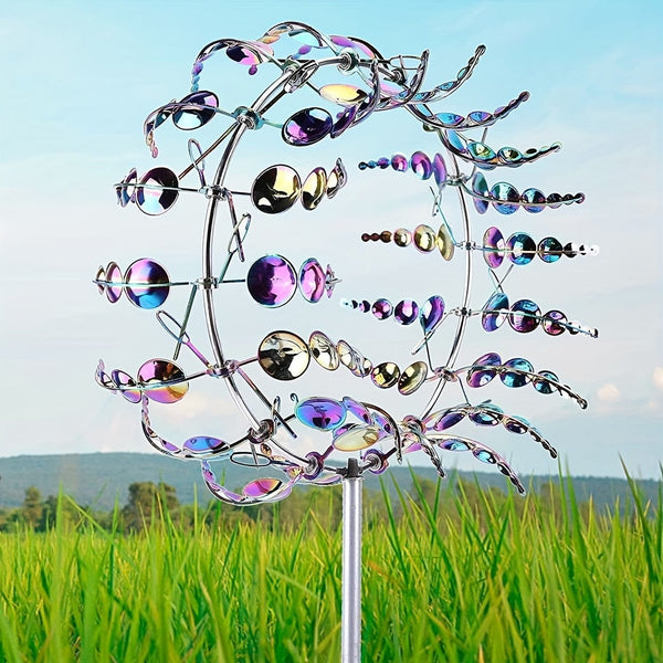 Planet Gates Colorful 1pc Magical Metal Windmill, 3D Metal Outdoor Wind Spinners For Yard And Garden, Unique Metal Kinetic Wind Sculptures & Spinners, Wind Catchers Metal Outdoor Lawn Patio Decoration Wind Sculpture