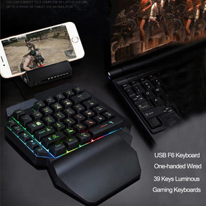 Planet Gates Colorful 39 Keys F6 USB Wired Keyboard RGB Ergonomics Game Gaming Keyboard One-Handed For Gamer Tablet PC Laptop
