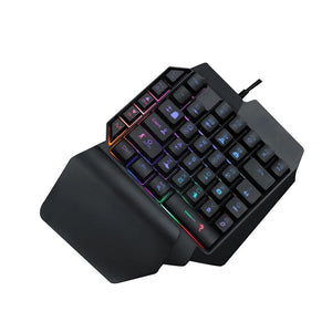 Planet Gates Colorful 39 Keys F6 USB Wired Keyboard RGB Ergonomics Game Gaming Keyboard One-Handed For Gamer Tablet PC Laptop