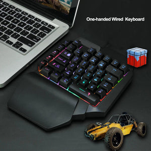 Planet Gates Colorful 39 Keys F6 USB Wired Keyboard RGB Ergonomics Game Gaming Keyboard One-Handed For Gamer Tablet PC Laptop