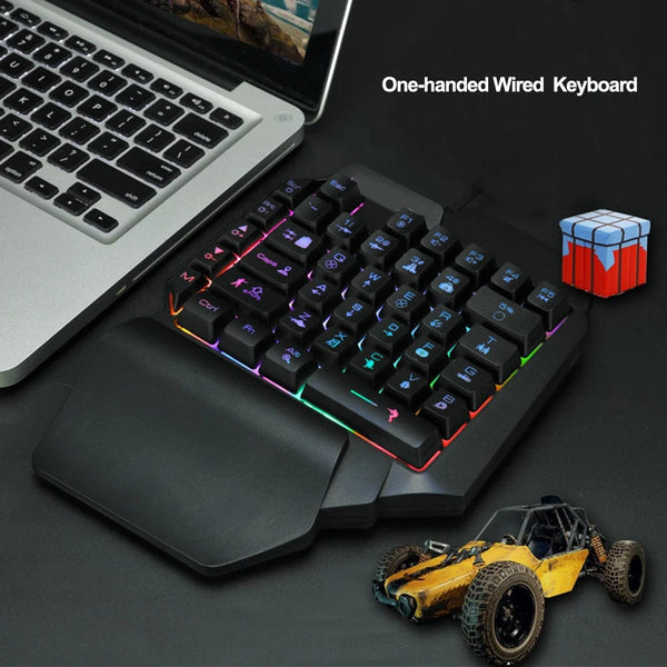 Planet Gates Colorful 39 Keys F6 USB Wired Keyboard RGB Ergonomics Game Gaming Keyboard One-Handed For Gamer Tablet PC Laptop