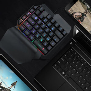 Planet Gates Colorful 39 Keys F6 USB Wired Keyboard RGB Ergonomics Game Gaming Keyboard One-Handed For Gamer Tablet PC Laptop