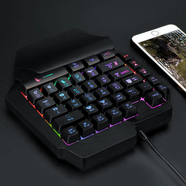 Planet Gates Colorful 39 Keys F6 USB Wired Keyboard RGB Ergonomics Game Gaming Keyboard One-Handed For Gamer Tablet PC Laptop