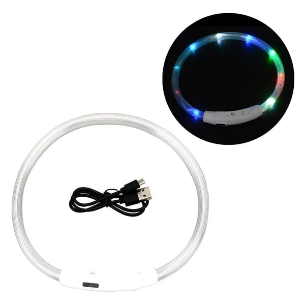 Planet Gates Colorful-50CM / CHINA 3 Modes Dog Luminou Charge Collar Led Usb Cat Silicone Colorful Collar Detachable Night Glow Pet Loss Prevention Dog Accessories