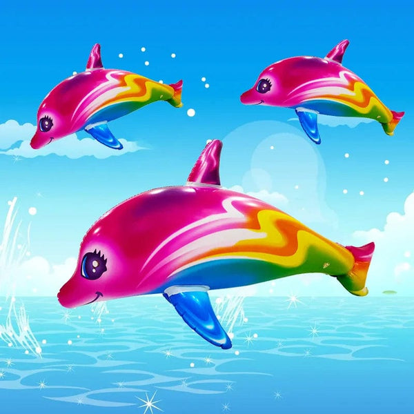 Planet Gates colorful / 85cm 85cm Colorful Inflatable Dolphin Pool Beach Swimming Game Toy Pool Float Water Sports Inflatable Toys for Kids Gifts