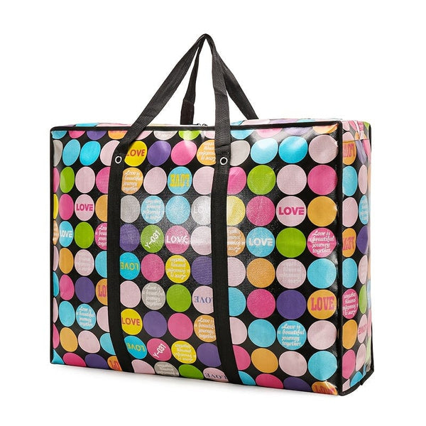 Planet Gates Colorful Dot 1pc Large Capacity Hanging Storage Bag, Moving Packaging Storage Bag, Waterproof Storage Bag With Zippers & Reinforced Handle, Suitable For Student Back To School