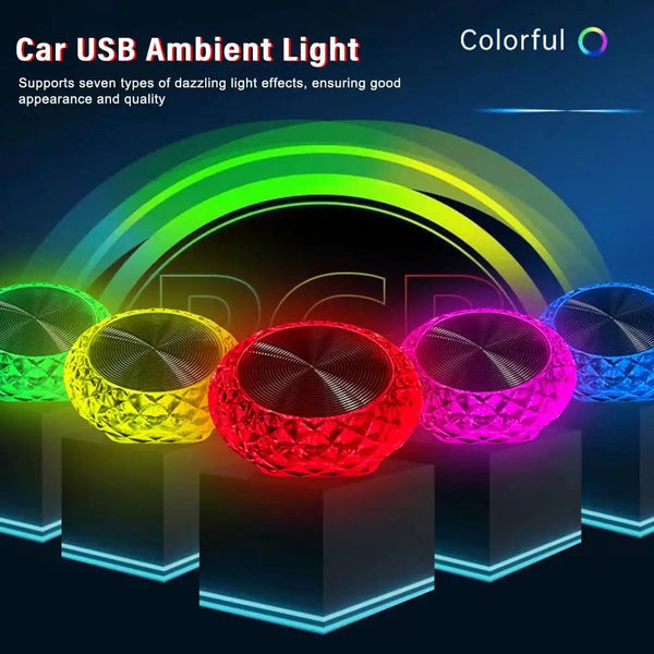Planet Gates colorful gradient / China Portable Car USB Ambient Light Mini LED Decorative Atmosphere Lamps For Auto Interior Environment Light Computer Light Plug Play