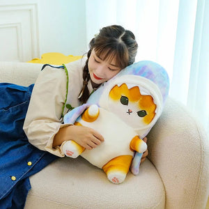 Planet Gates Colorful Gray / 55cm 1pc Anime Shark Cat Plush Toy Cute Stuffed Animals Soft Plushies Doll Toys Pillow Birthday Gift for Kids Adults Girls Home Decor