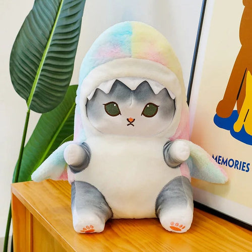 Planet Gates Colorful Gray / 55cm 1pc Anime Shark Cat Plush Toy Cute Stuffed Animals Soft Plushies Doll Toys Pillow Birthday Gift for Kids Adults Girls Home Decor