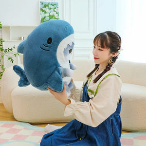 Planet Gates Colorful Gray / 55cm 1pc Anime Shark Cat Plush Toy Cute Stuffed Animals Soft Plushies Doll Toys Pillow Birthday Gift for Kids Adults Girls Home Decor