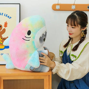 Planet Gates Colorful Gray / 55cm 1pc Anime Shark Cat Plush Toy Cute Stuffed Animals Soft Plushies Doll Toys Pillow Birthday Gift for Kids Adults Girls Home Decor