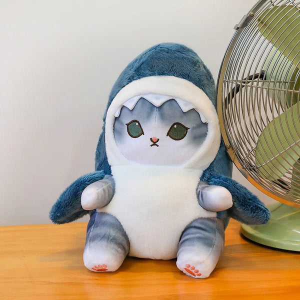 Planet Gates Colorful Gray / 55cm 1pc Anime Shark Cat Plush Toy Cute Stuffed Animals Soft Plushies Doll Toys Pillow Birthday Gift for Kids Adults Girls Home Decor