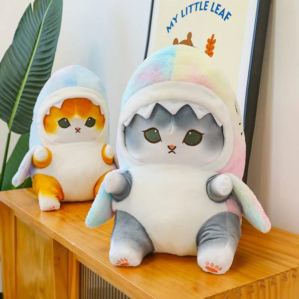 Planet Gates Colorful Gray / 55cm 1pc Anime Shark Cat Plush Toy Cute Stuffed Animals Soft Plushies Doll Toys Pillow Birthday Gift for Kids Adults Girls Home Decor