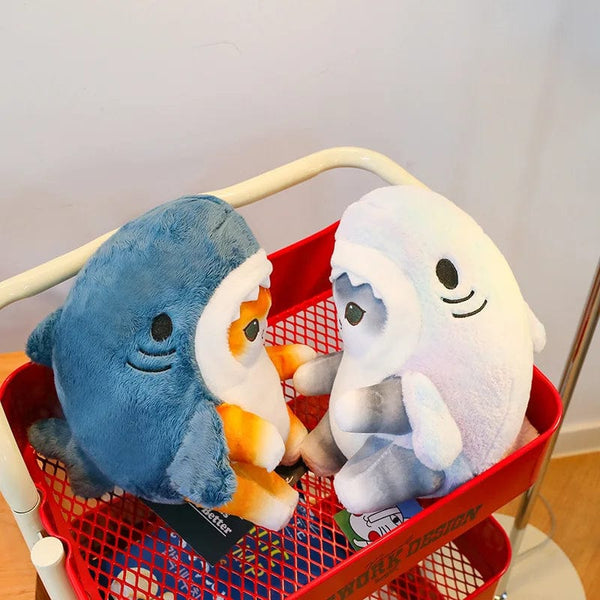 Planet Gates Colorful Gray / 55cm 1pc Anime Shark Cat Plush Toy Cute Stuffed Animals Soft Plushies Doll Toys Pillow Birthday Gift for Kids Adults Girls Home Decor