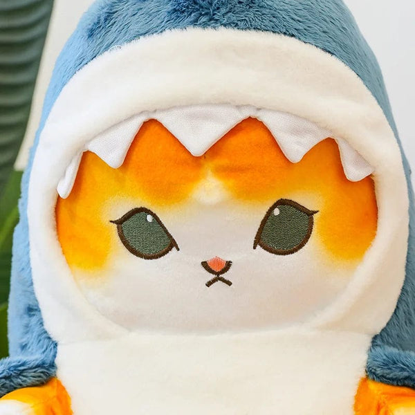 Planet Gates Colorful Gray / 55cm 1pc Anime Shark Cat Plush Toy Cute Stuffed Animals Soft Plushies Doll Toys Pillow Birthday Gift for Kids Adults Girls Home Decor